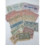 A quantity of Russian bank notes, early / mid 20th century, including a 1921 5000 rouble and 1912