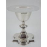 A Victorian silver chalice and paten, Thomas Pratt, London 1892, with hexagonal knopped stem, 290g.