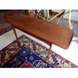 A mid 1960's hardwood coffee table by France & Son, designed by Tove & Edvard Kindt-Larsen, the