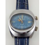 A gentleman's stainless steel Memostar wristwatch, alarm mechanism,