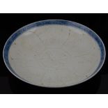 A Kangxi style blue and white porcelain charger,