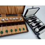 A cased set of six 20th century silver tea spoons, Birmingham 1957,