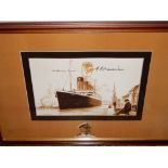 L. M. Charlton, a limited edition print of the Titanic, bears facsimille survivors signatures, 850.