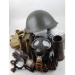 A collection of militaria, including a mk.