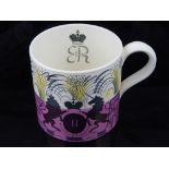 Eric Ravillious for Wedgwood, a large porcelain Elizabeth II 1953 coronation mug. H.