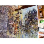 Jeanette Carr, Wild Dog Alerted, oil on canvas, signed lower left,