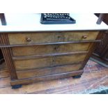 A 19th century continental walnut chest of drawers,