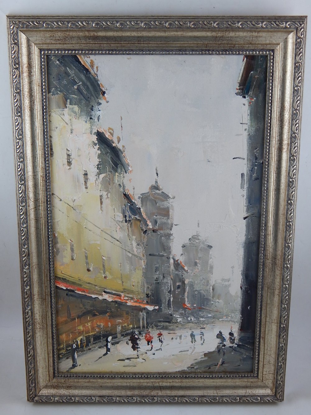 20th century school, Paris Street Scene, oil on canvas, unsigned, together with a companion piece.