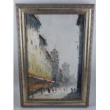 20th century school, Paris Street Scene, oil on canvas, unsigned, together with a companion piece.