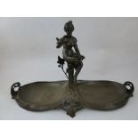 An Art Nouveau style bronze tray,