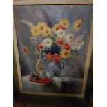 Joop Joosten (Dutch, 1898-1980), still life of flowers, oil on board, signed lower right.