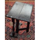 A 17th and later reconstructed oak gateleg table,