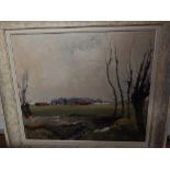Pierre Hendrix (20th century Belgian school), Farm Landscape, oil on canvas, signed lower left.