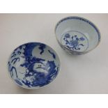 Two Chinese Kangxi period blue and white decorated bowls,