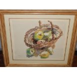Philip Moysey (British,1912-1991), Apples and Pears, watercolour, signed in pencil lower left.
