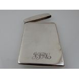 A silver card case, Richard Comyns, Sheffield 2003, rectangular, engraved with ownership initials,