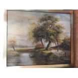 A collection of four woodland scenes by various artists, oil on canvas, signed.