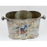 A silver plated wine/champagne cooler. H. 17cm