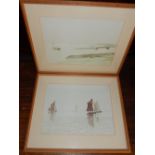 Colin Kirby Green, Sailing Barges, lithograph, 38 x 50, together with another similar work, (2)