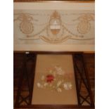 A Neo Classical style embroidered silk panel, worked with a central classical urn, 92 x 41cm,