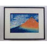 After Hokusai Katsushika, Mt. Fuji, print, 20 x 28cm, together with a quantity of Asian and Oriental