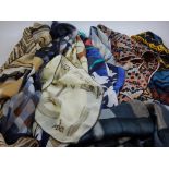 A collection of nine ladies fashion scarves and squares, including examples by Fendi, Jaeger, Lanvin