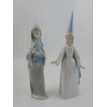 Two Lladro porcelain figurines, modelled as fairy and flower girl, H.17cm