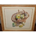 Philip Moysey (British,1912-1991), Apples and Pears, watercolour, signed in pencil lower left. 40