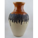 A mid 20th century Scheurich Keramik lavaware floor vase. H. 40cm