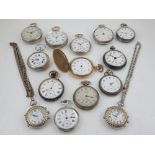 A collection of late 19th and 20th century pocket watches,