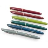 Seven fountain Parker pens