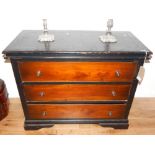 A late 19th century continental chest of drawers,