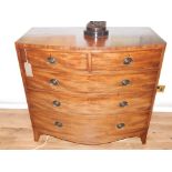 A Regency mahogany bowfornt chest of drawers,