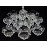 A quantity of late 19th and early 20th century clear glass, including three finger bowls,