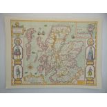 Twenty hand coloured map prints English counties, unframed 35 x 48 cms