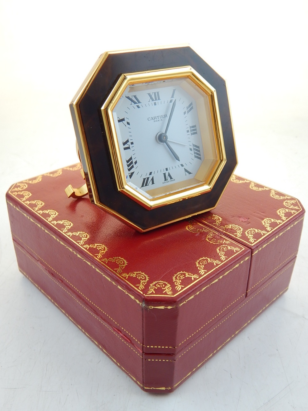 Cartier desk clock, with original box