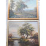 A collection of four woodland scenes by various artists, oil on canvas, signed. 50 x 60cm (4)