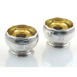 A pair of Tiffany silver salts.