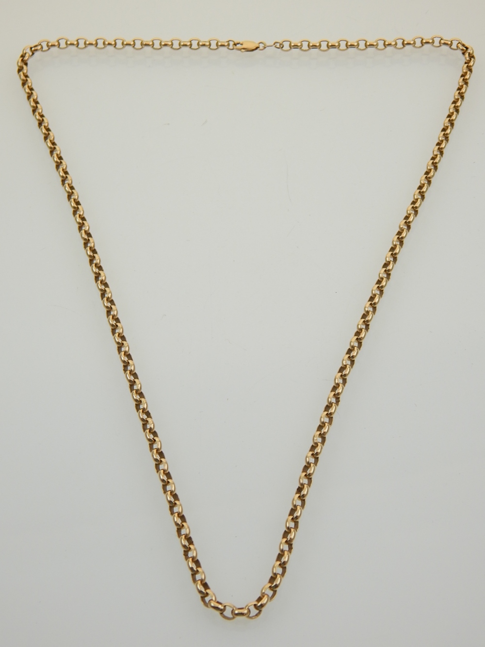 A 9ct yellow gold belcher link chain necklace, weight 17.2g. L. 48cm