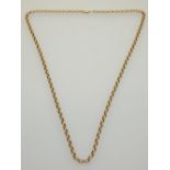 A 9ct yellow gold belcher link chain necklace, weight 17.2g. L. 48cm