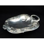 An early 20th century Austria / Hungary Art Nouveau silver dish of shaped rectangular form, the