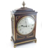 A Regency mahogany eight day bracket clock, double fusee movement with shaped plates,