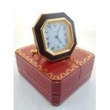 Cartier desk clock, with original box