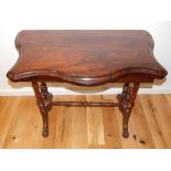 A Victorian rosewood card table,