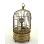 A Victorian style bird cage automaton timepiece H 15 cms.