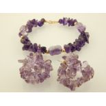 A 14ct yellow gold and amethyst bracelet,