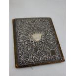 A Victorian silver mounted green leather blotter, Birmingham 1898,