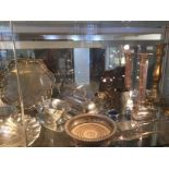 A quantity of assorted silver plated ware, metal ware and sundries to include cased dessert forks,