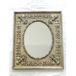 A Victorian style rectangular silvered wall mirror,