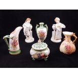 An early 20th century Hadley Worcester porcelain potpourri jar and cover,